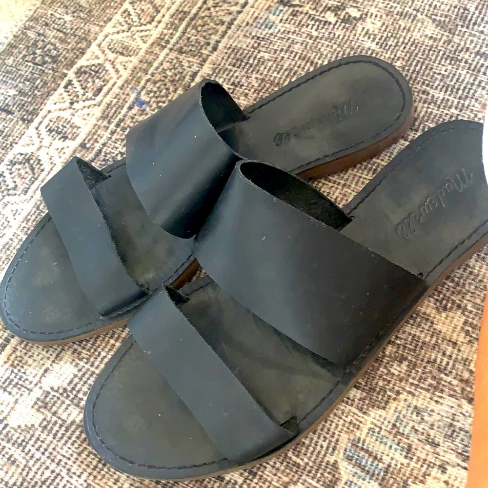 Madewell boardwalk slide 9.5 black